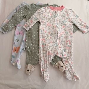 Baby girl sleepers/ footies